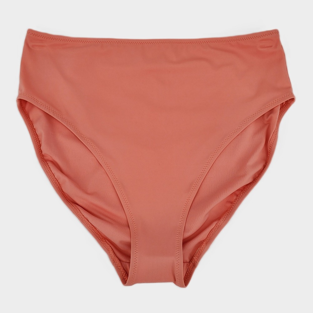 Amazon Essentials High Waist Bikini Bottom Large Coral Pink UPF 50+ Stretch New